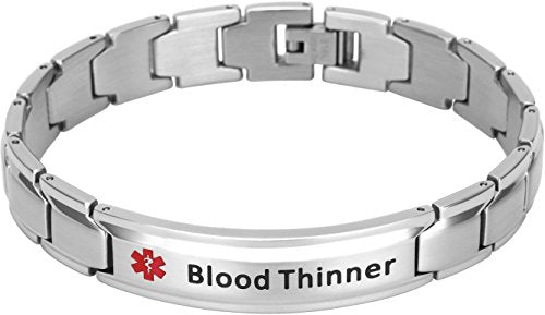 Elegant Surgical Grade Steel Medical Alert ID Bracelet - Men's / Blood Thinner - Smarter LifeStyle Shop