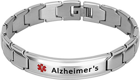 Elegant Surgical Grade Steel Medical Alert ID Bracelet - Men's / Alzheimer's - Smarter LifeStyle Shop