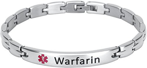 Elegant Surgical Grade Steel Medical Alert ID Bracelet - Women's / Warfarin - Smarter LifeStyle Shop