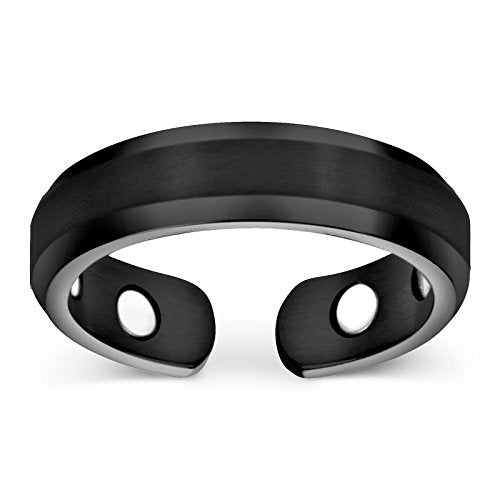 Therapy Rings Elegant Titanium Magnetic Therapy Ring - Black, Size 13 – Smarter ...