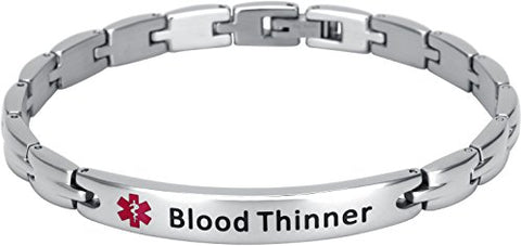 Elegant Surgical Grade Steel Medical Alert ID Bracelet - Women's / Blood Thinner - Smarter LifeStyle Shop