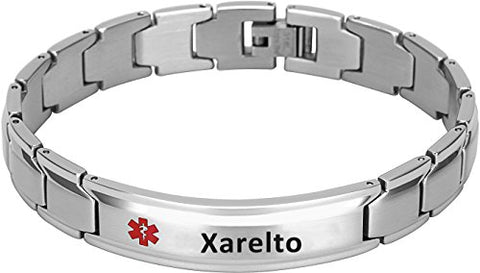 Elegant Surgical Grade Steel Medical Alert ID Bracelet For Men and Women (Men's, Xarelto) - Smarter LifeStyle Shop