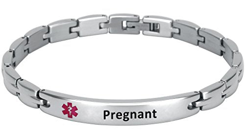 Elegant Surgical Grade Steel Medical Alert ID Bracelet For Men and Women (Women's, Pregnant) - Smarter LifeStyle Shop