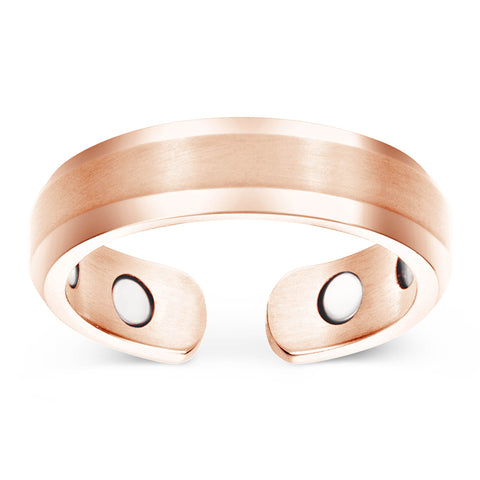 Elegant Titanium Magnetic Therapy Ring Rose Gold, Size 13