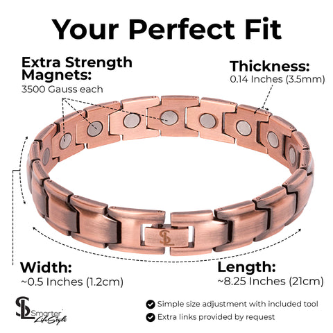 Elegant Men's Pure Copper Magnetic Therapy Bracelet