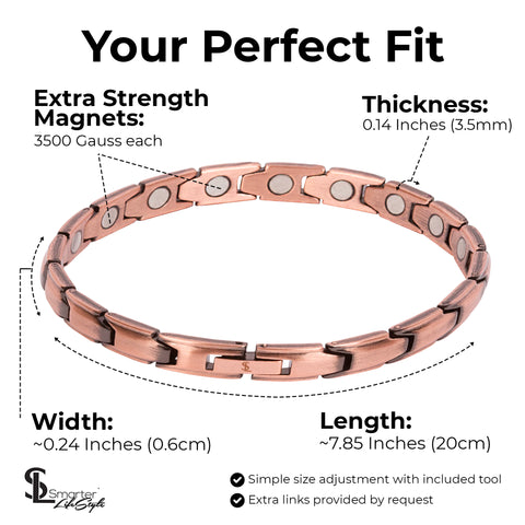 Elegant Women's Pure Copper Magnetic Therapy Bracelet