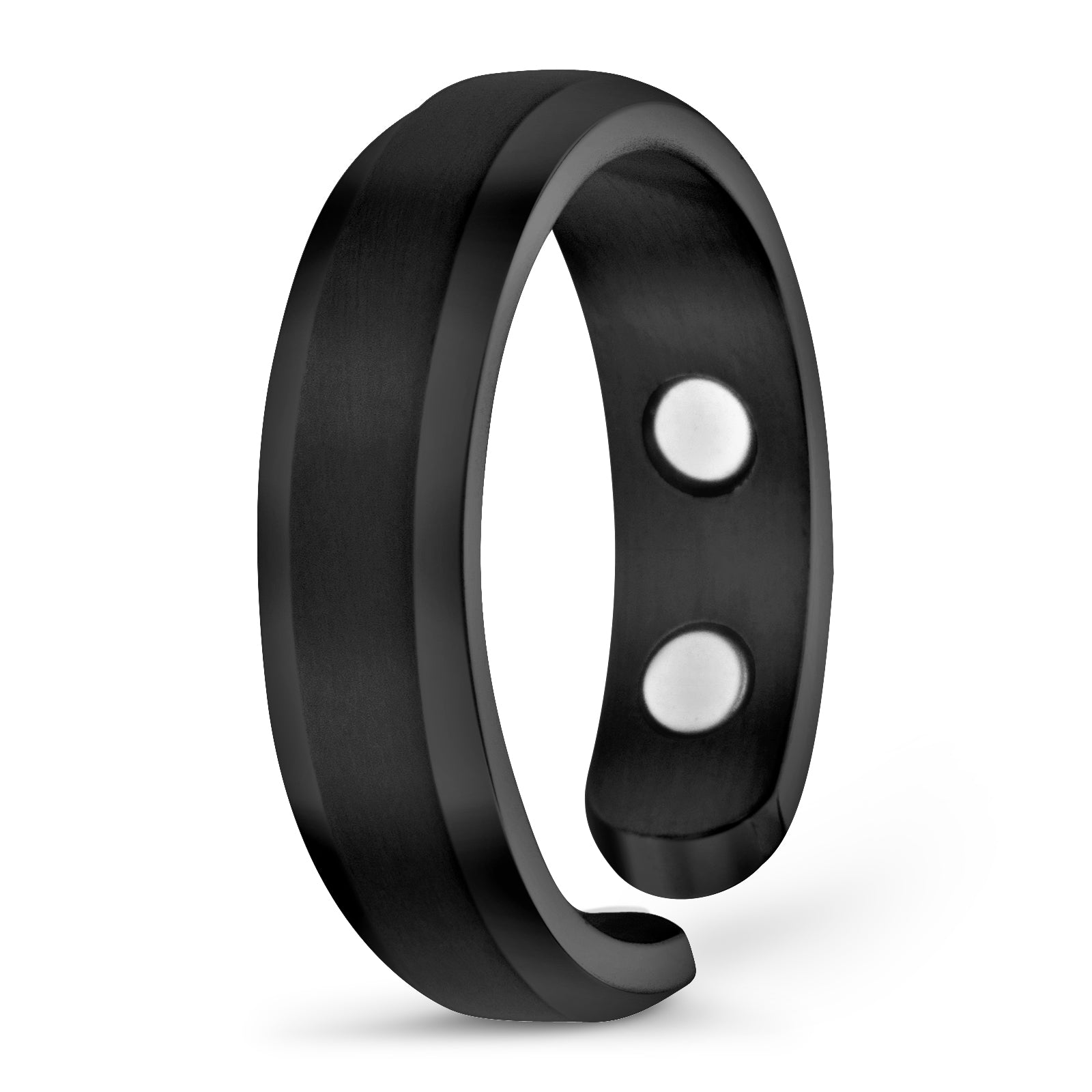 Elegant Titanium Magnetic Therapy Ring - Black, Size 07 - Smarter LifeStyle Shop