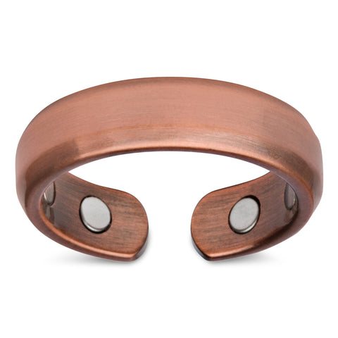 Elegant Pure Copper Magnetic Therapy Ring - 2-Pack (Size 07)