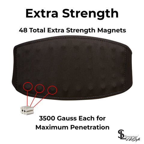 Extra Strength Magnetic Therapy Back & Waist Support Wrap Belt, 48 High Power Magnets for Lower Back and Hip Pain Relief