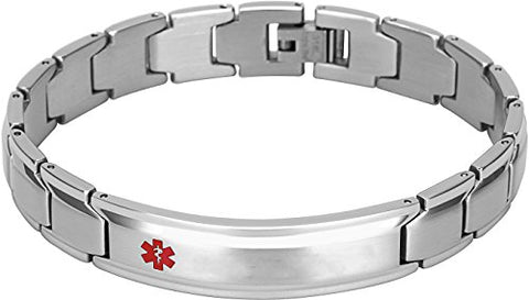 Elegant Surgical Grade Steel Medical Alert ID Bracelet For Men and Women (Men's, {Blank / Empty} No Message) - Smarter LifeStyle Shop
