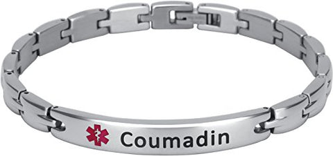 Elegant Surgical Grade Steel Medical Alert ID Bracelet - Women's / Coumadin - Smarter LifeStyle Shop