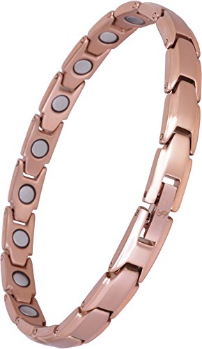 Elegant Womens Titanium Magnetic Therapy Bracelet - 7.8 Inches (20cm) / Rose Gold - Smarter LifeStyle Shop