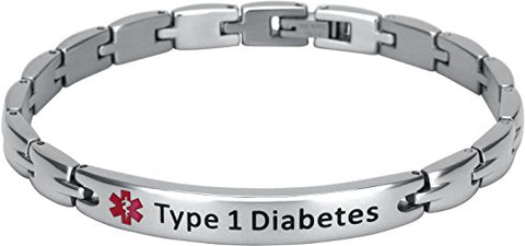 Elegant Surgical Grade Steel Medical Alert ID Bracelet - Women's / Type 1 Diabetes - Smarter LifeStyle Shop