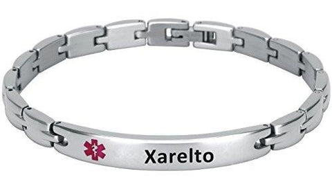 Elegant Surgical Grade Steel Medical Alert ID Bracelet For Men and Women (Women's, Xarelto)