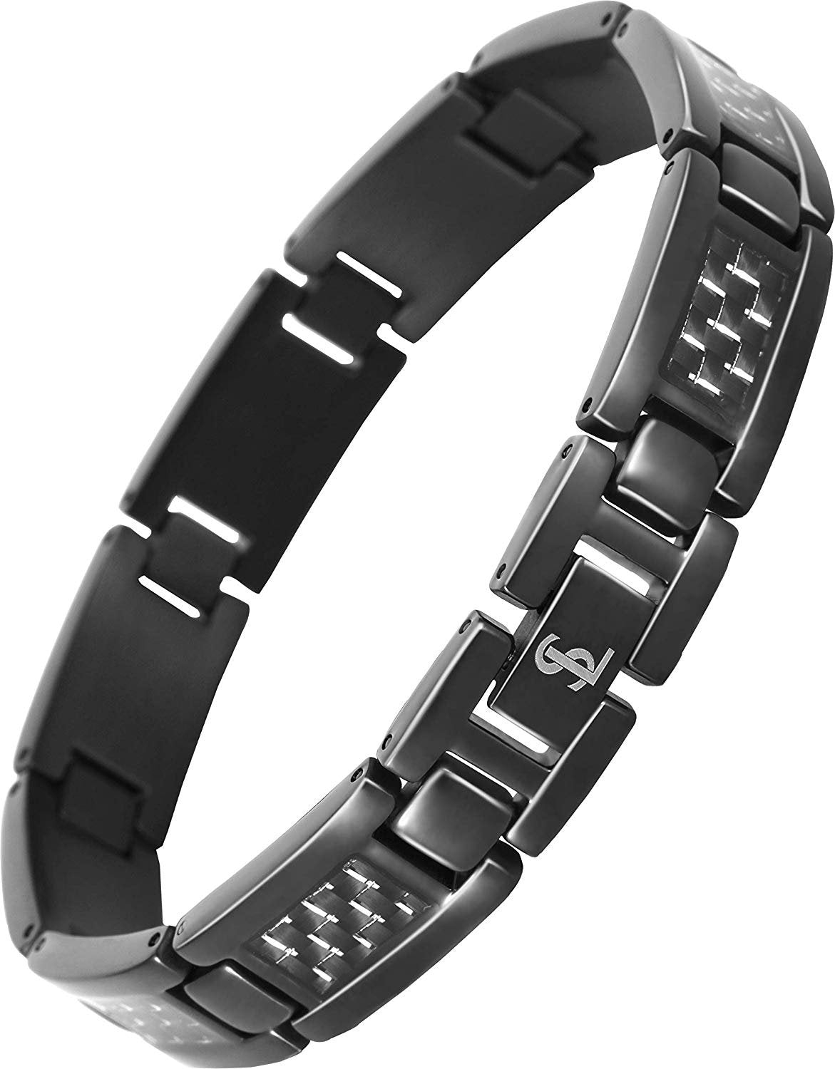 Elegant Surgical Grade Steel Men's Carbon Fiber Bracelet (Black Bracelet - Gray Carbon Fiber) - Smarter LifeStyle Shop