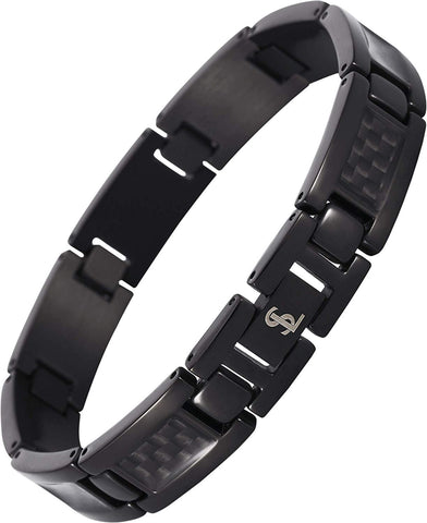 Elegant Surgical Grade Steel Men's Carbon Fiber Bracelet (Black Bracelet - Black Carbon Fiber) - Smarter LifeStyle Shop